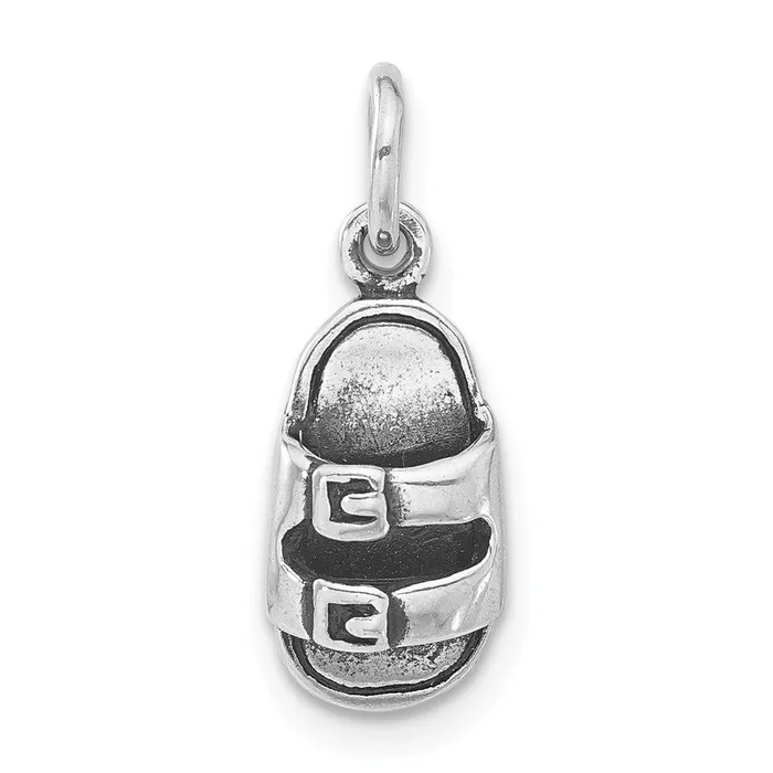 TreasureFineJewelers Sterling Silver Antiqued Sandal Charm Rings