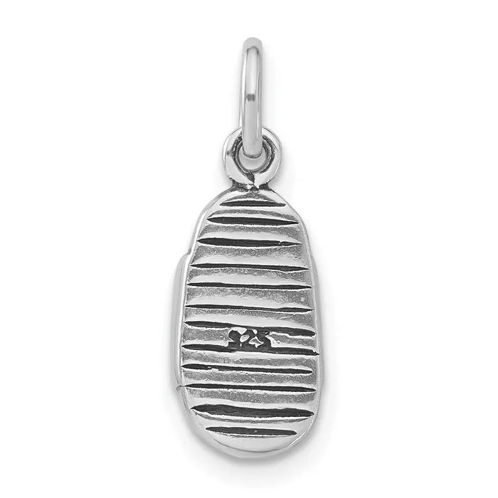 TreasureFineJewelers Sterling Silver Antiqued Sandal Charm Rings