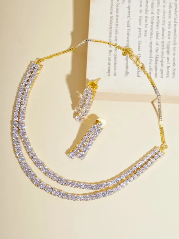 Diamante Starlet Layered Necklace Set Curio Cottage Necklaces Diamante Starlet Layered Necklace Set Curio Cottage Necklaces