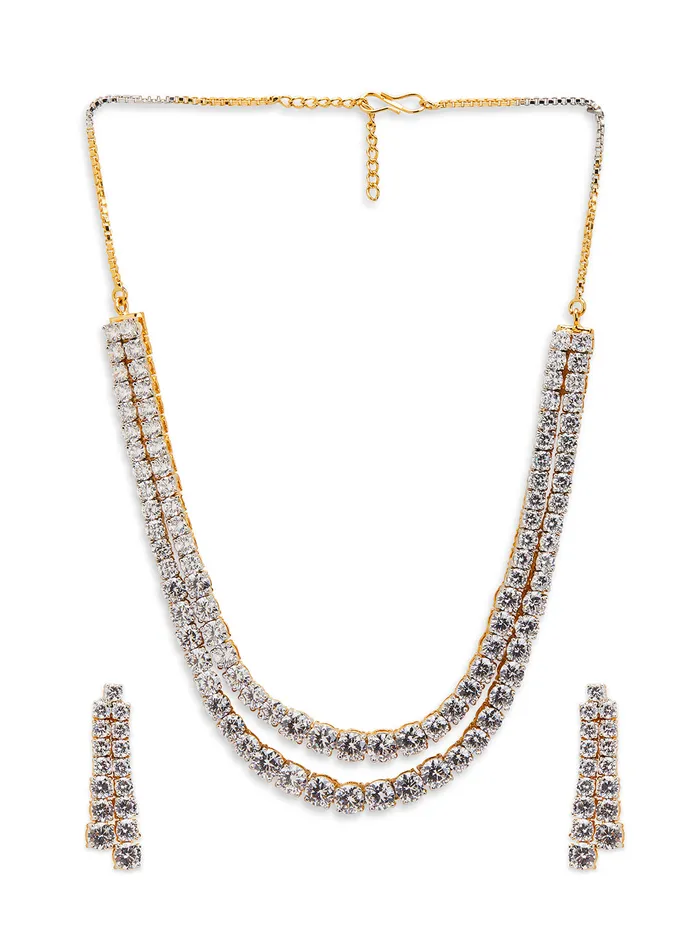 Diamante Starlet Layered Necklace Set Curio Cottage Necklaces Diamante Starlet Layered Necklace Set Curio Cottage Necklaces