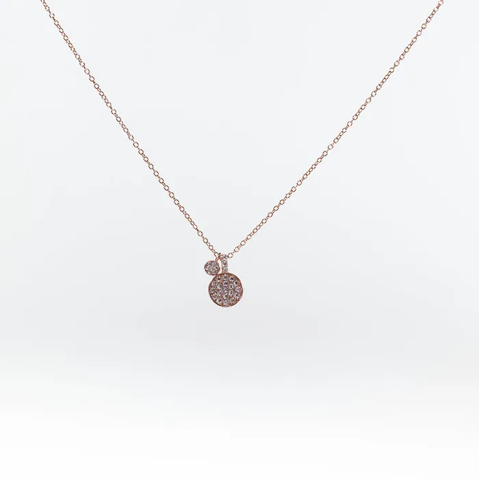 Necklaces Silver Lotus Round Cubic Disc Necklace
