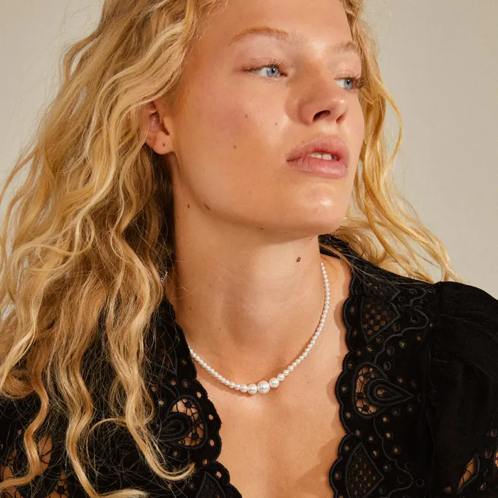 Relando Silver Plated Pearl Necklace Pilgrim Necklaces