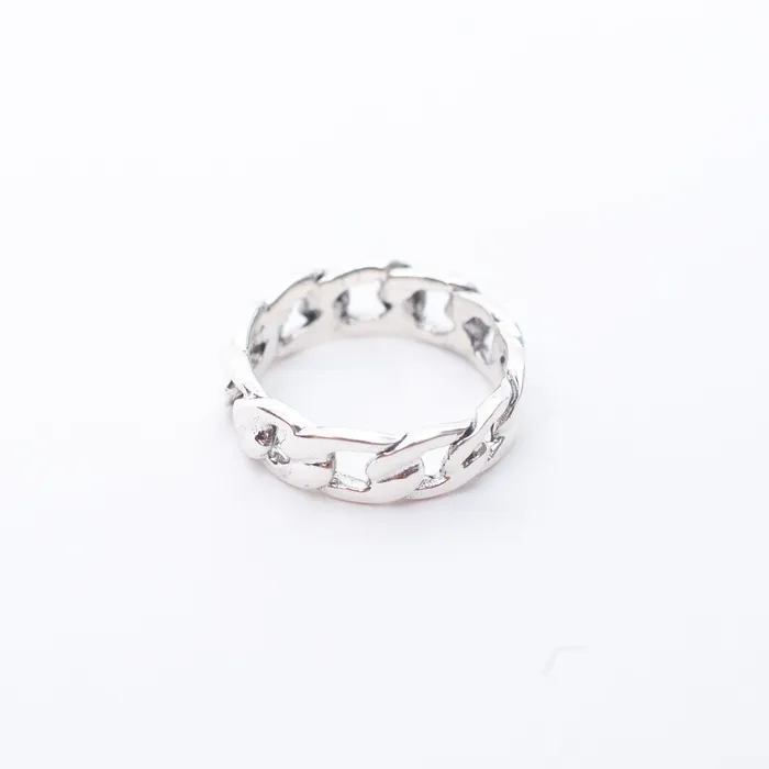 Silver Lotus Rings Silver Chain Ring