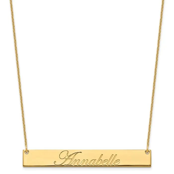 14K Large Polished Edwardian Script Bar NecklaceWBCXNA1224Y WB Choice Jewelry Necklaces 14K Large Polished Edwardian Script Bar NecklaceWBCXNA1224Y WB Choice Jewelry Necklaces