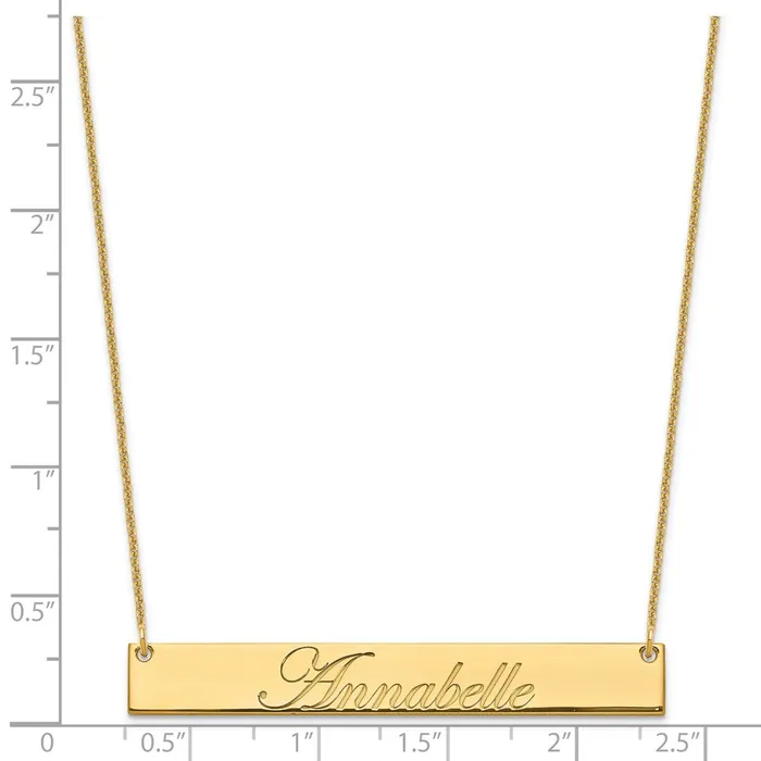 14K Large Polished Edwardian Script Bar NecklaceWBCXNA1224Y WB Choice Jewelry Necklaces 14K Large Polished Edwardian Script Bar NecklaceWBCXNA1224Y WB Choice Jewelry Necklaces