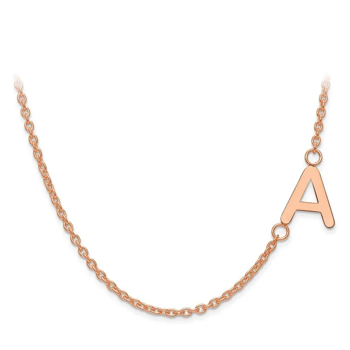 14K Rose Gold Small Offset Initial NecklaceWBCXNA660R WB Choice Jewelry Necklaces 14K Rose Gold Small Offset Initial NecklaceWBCXNA660R WB Choice Jewelry Necklaces