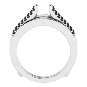 14K White 12 CTW Black White Diamond Ring Guard651359104PSTWBC WB Choice Jewelry Rings