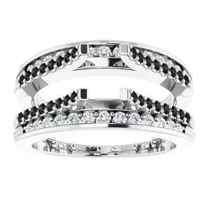 14K White 12 CTW Black White Diamond Ring Guard651359104PSTWBC WB Choice Jewelry Rings