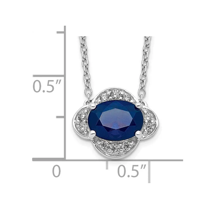14k White Gold Diamond and Oval Sapphire 18 inch NecklaceWBCPM4027SA013WA18 WB Choice Jewelry Necklaces 14k White Gold Diamond and Oval Sapphire 18 inch NecklaceWBCPM4027SA013WA18 WB Choice Jewelry Necklaces