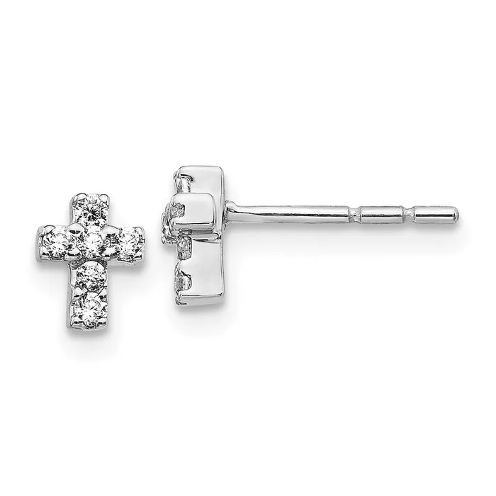 14k White Gold Diamond Cross EarringsWBCEM5535016WA WB Choice Jewelry Earrings 14k White Gold Diamond Cross EarringsWBCEM5535016WA WB Choice Jewelry Earrings