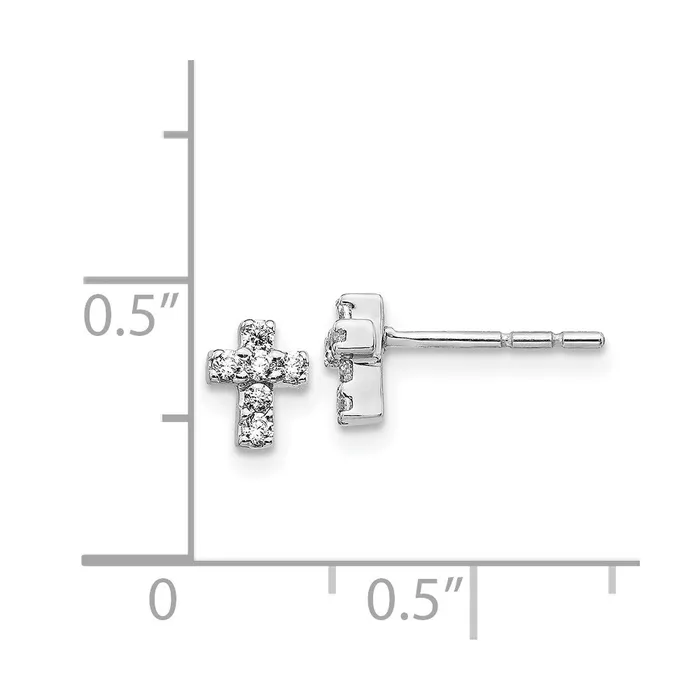 14k White Gold Diamond Cross EarringsWBCEM5535016WA WB Choice Jewelry Earrings 14k White Gold Diamond Cross EarringsWBCEM5535016WA WB Choice Jewelry Earrings