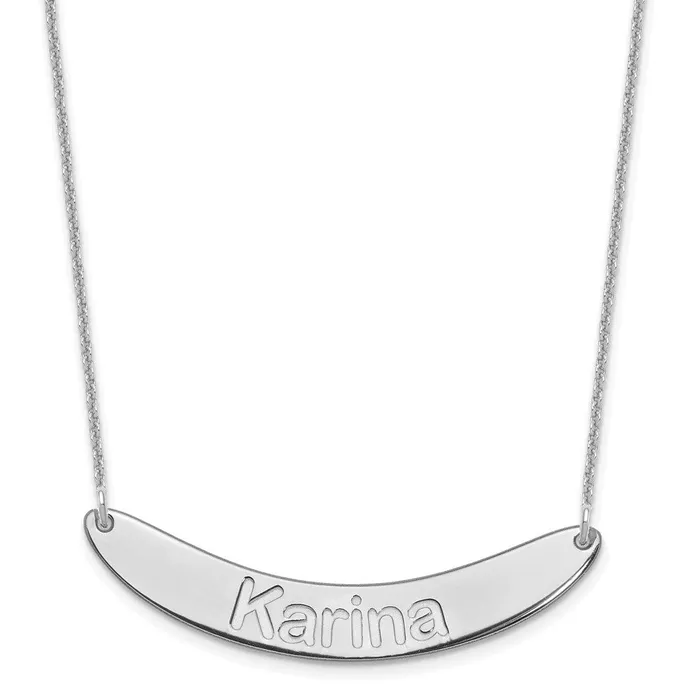 14K White Gold Medium Polished Curved Arial Rounded Bar NecklaceWBCXNA1240W WB Choice Jewelry Necklaces 14K White Gold Medium Polished Curved Arial Rounded Bar NecklaceWBCXNA1240W WB Choice Jewelry Necklaces