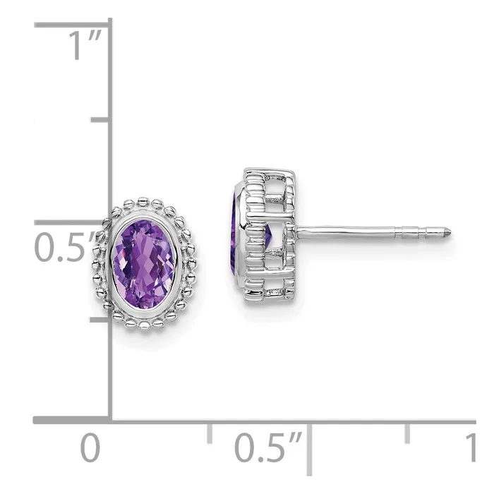 14k White Gold Oval Amethyst Post EarringsWBCEM7202AMW WB Choice Jewelry Earrings 14k White Gold Oval Amethyst Post EarringsWBCEM7202AMW WB Choice Jewelry Earrings