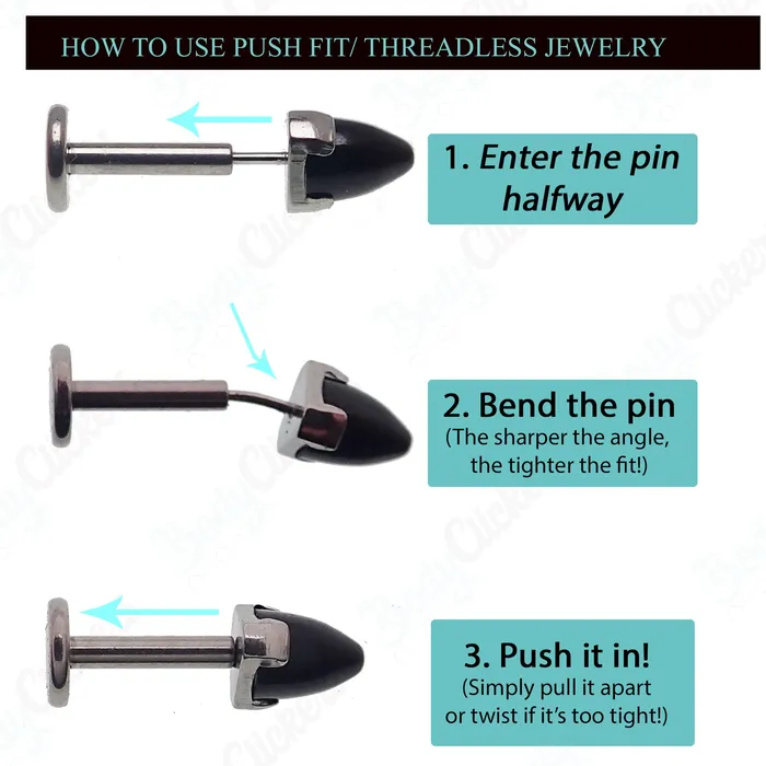 Body Clickers Body Jewelry Charm Necklaces Trinity cluster threadless piercing 20g18g16g14g flatback