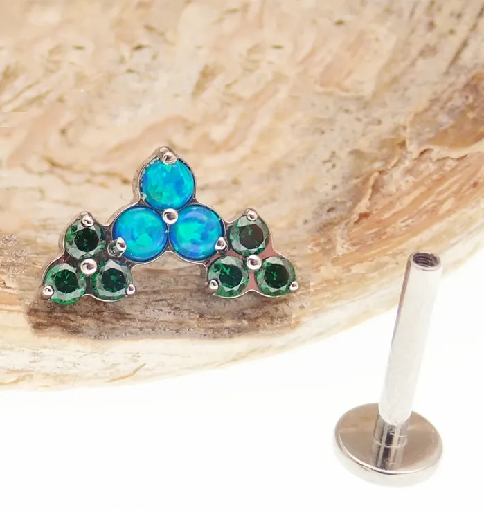 Body Clickers Body Jewelry Charm Necklaces Trinity cluster threadless piercing 20g18g16g14g flatback