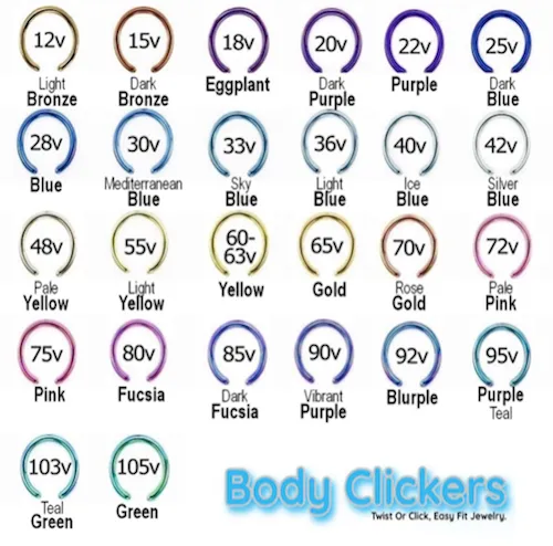 Body Clickers Body Jewelry Charm Necklaces Trinity cluster threadless piercing 20g18g16g14g flatback