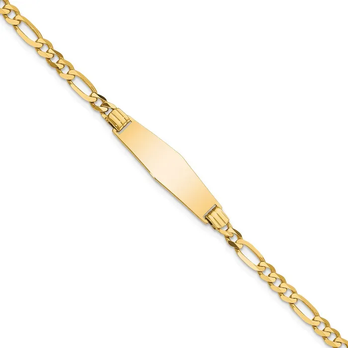 Bracelets WB Choice Jewelry 14k Soft Diamond Shape Figaro ID BraceletWBCFG100IDC7 Bracelets WB Choice Jewelry 14k Soft Diamond Shape Figaro ID BraceletWBCFG100IDC7