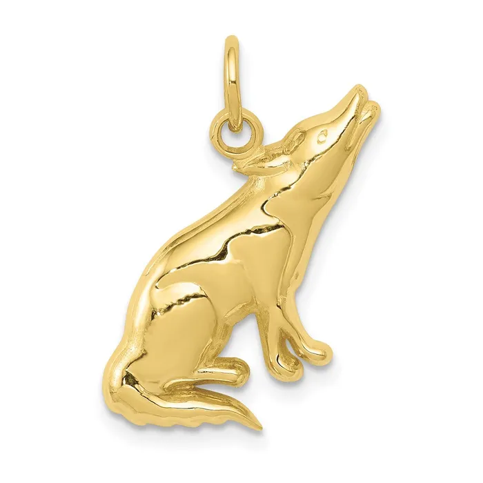 Charm Necklaces WB Choice Jewelry 10k Wolf CharmWBC10D3465