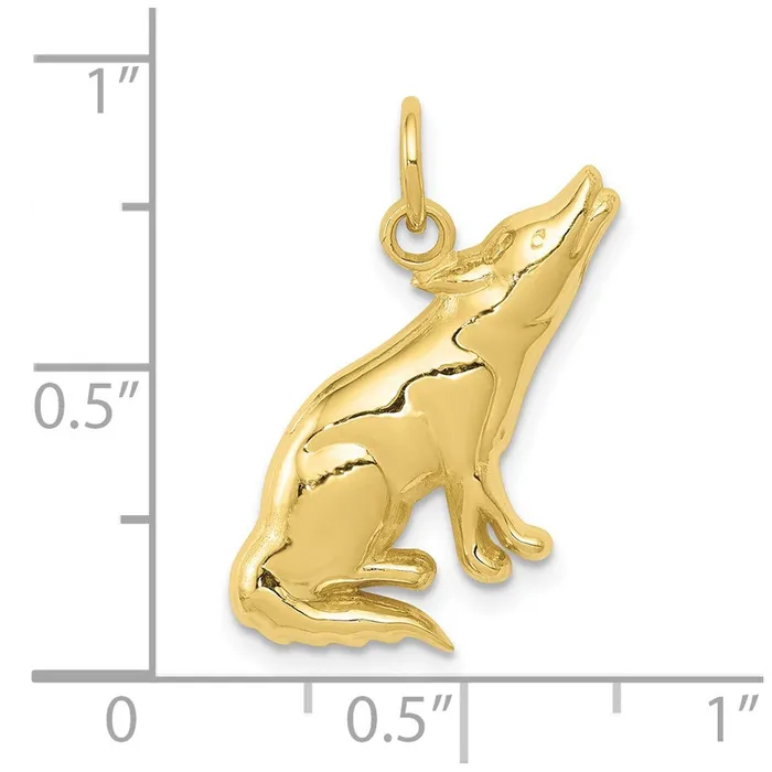 Charm Necklaces WB Choice Jewelry 10k Wolf CharmWBC10D3465 Charm Necklaces WB Choice Jewelry 10k Wolf CharmWBC10D3465