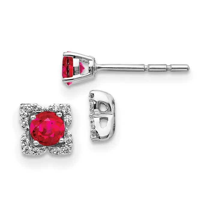 Earrings 14k White Gold Diamond and Ruby Stud w Jacket EarringsWBCEM4022RU010WA WB Choice Jewelry Earrings 14k White Gold Diamond and Ruby Stud w Jacket EarringsWBCEM4022RU010WA WB Choice Jewelry