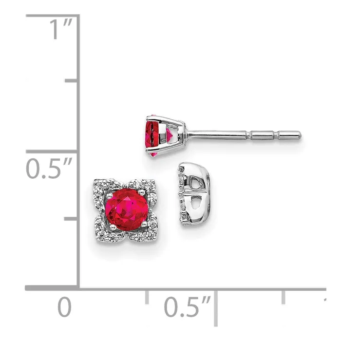 Earrings 14k White Gold Diamond and Ruby Stud w Jacket EarringsWBCEM4022RU010WA WB Choice Jewelry Earrings 14k White Gold Diamond and Ruby Stud w Jacket EarringsWBCEM4022RU010WA WB Choice Jewelry