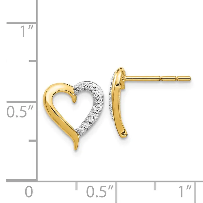 Earrings WB Choice Jewelry 14k Gold Diamond Heart Post EarringsWBCEM5521010YA