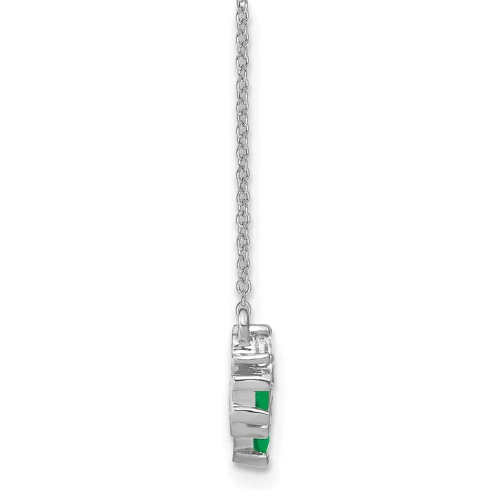 Necklaces 14k White Gold Emerald and Diamond 18 inch NecklaceWBCPM7178EM012WA WB Choice Jewelry