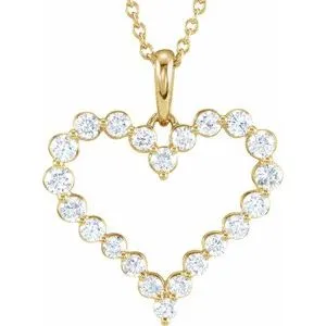 Necklaces 14K Yellow 1 CTW Diamond Heart 18 Necklace 6496060000PSTWBC WB Choice Jewelry Necklaces 14K Yellow 1 CTW Diamond Heart 18 Necklace 6496060000PSTWBC WB Choice Jewelry