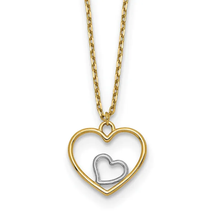 Necklaces WB Choice Jewelry 14k wRhodium Heart in Heart NecklaceWBCSF288218 Necklaces WB Choice Jewelry 14k wRhodium Heart in Heart NecklaceWBCSF288218
