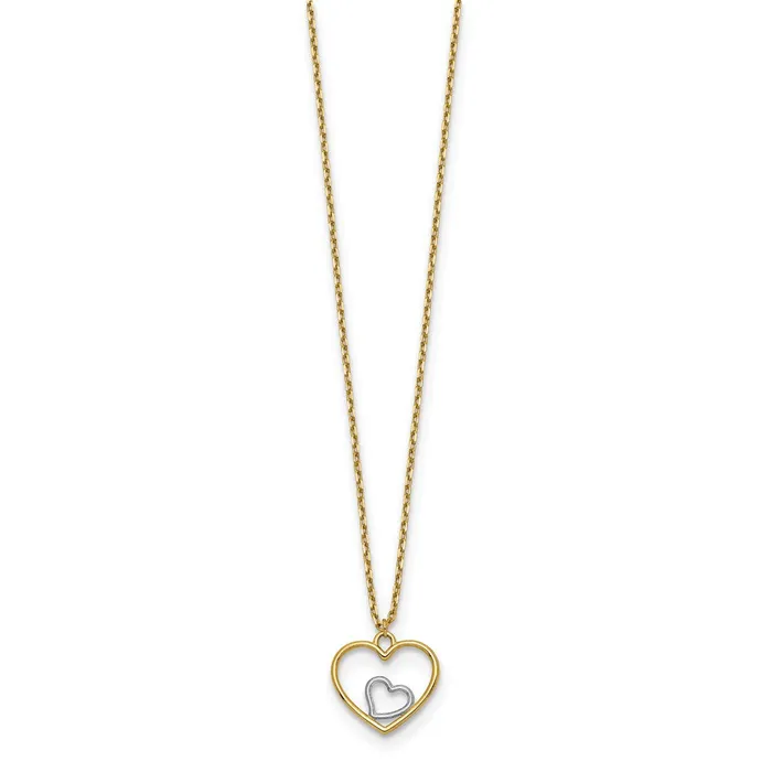 Necklaces WB Choice Jewelry 14k wRhodium Heart in Heart NecklaceWBCSF288218