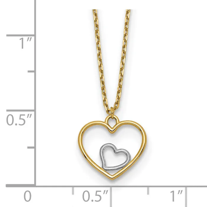 Necklaces WB Choice Jewelry 14k wRhodium Heart in Heart NecklaceWBCSF288218