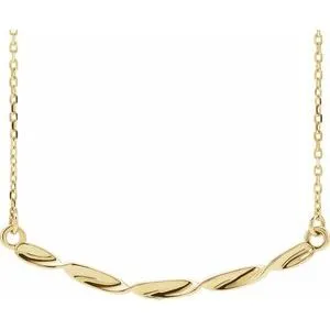 Necklaces WB Choice Jewelry 14K Yellow Twisted Ribbon Bar 1618 Necklace86645601PSTWBC Necklaces WB Choice Jewelry 14K Yellow Twisted Ribbon Bar 1618 Necklace86645601PSTWBC