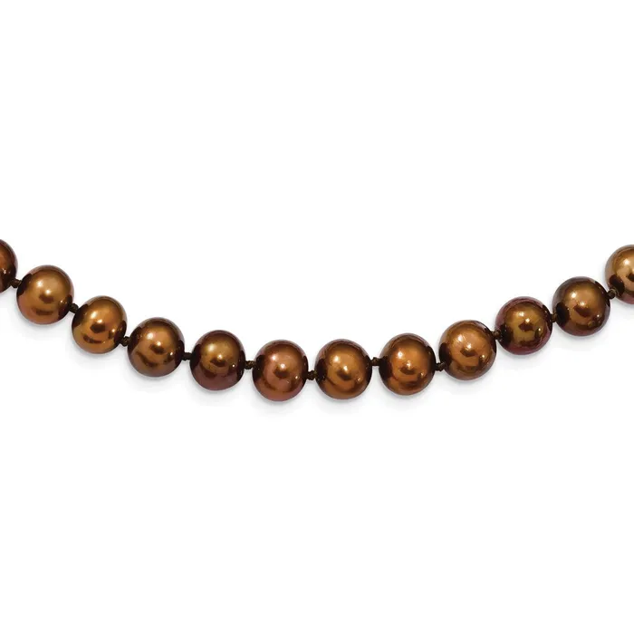 Necklaces WB Choice Jewelry Sterling Silver Rhodium 89mm Brown FWC Pearl NecklaceWBCQH515918 Necklaces WB Choice Jewelry Sterling Silver Rhodium 89mm Brown FWC Pearl NecklaceWBCQH515918