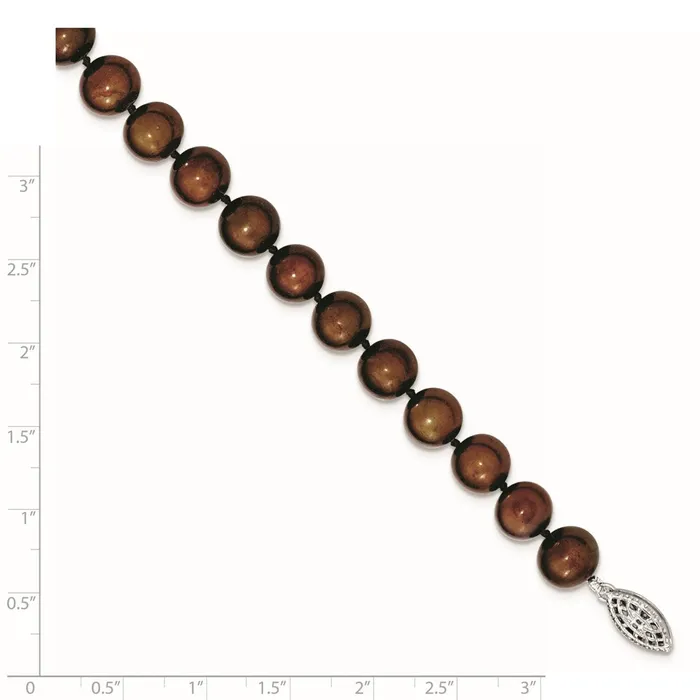 Necklaces WB Choice Jewelry Sterling Silver Rhodium 89mm Brown FWC Pearl NecklaceWBCQH515918 Necklaces WB Choice Jewelry Sterling Silver Rhodium 89mm Brown FWC Pearl NecklaceWBCQH515918