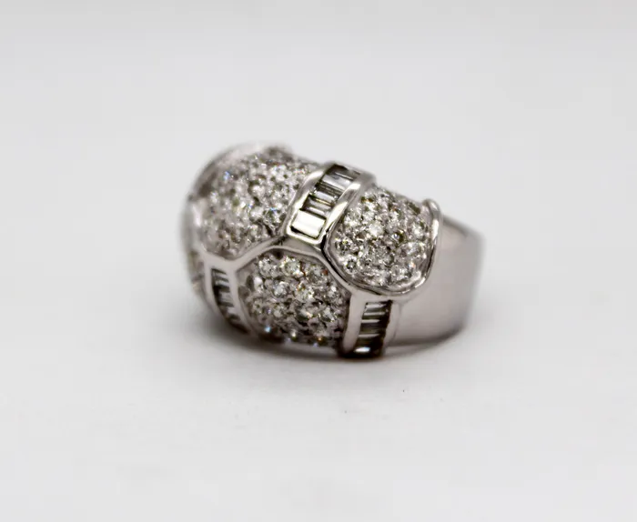 Rings Estate 18KW 165 Cttw Diamond Domed Ring FULLERS PURCHASE FROM PUBLIC