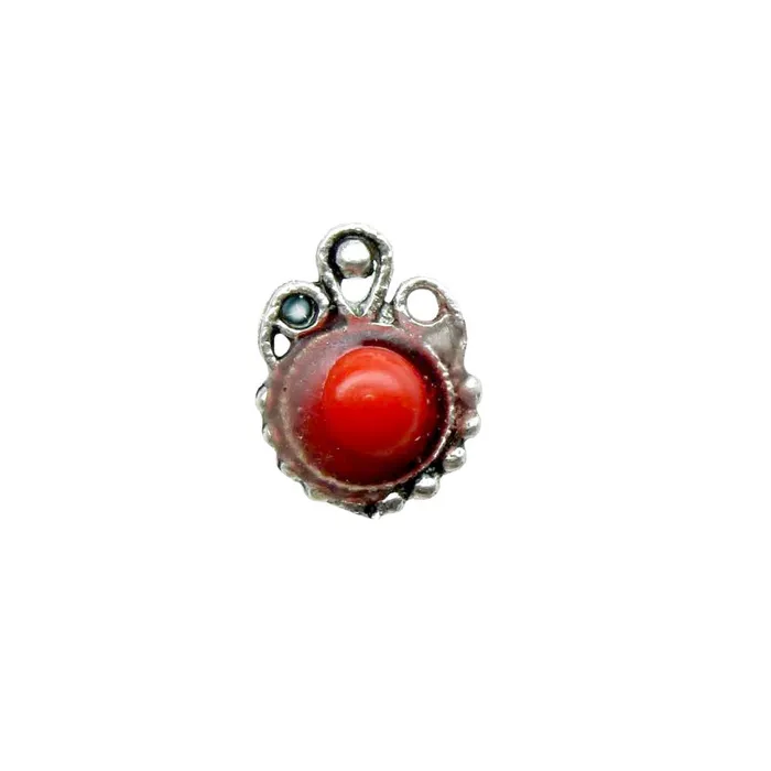Rings Karizma Jewels Ethnic Indian Real 925 Silver Red Stone Twisted Oxidize Nose Stud nose ring 24g