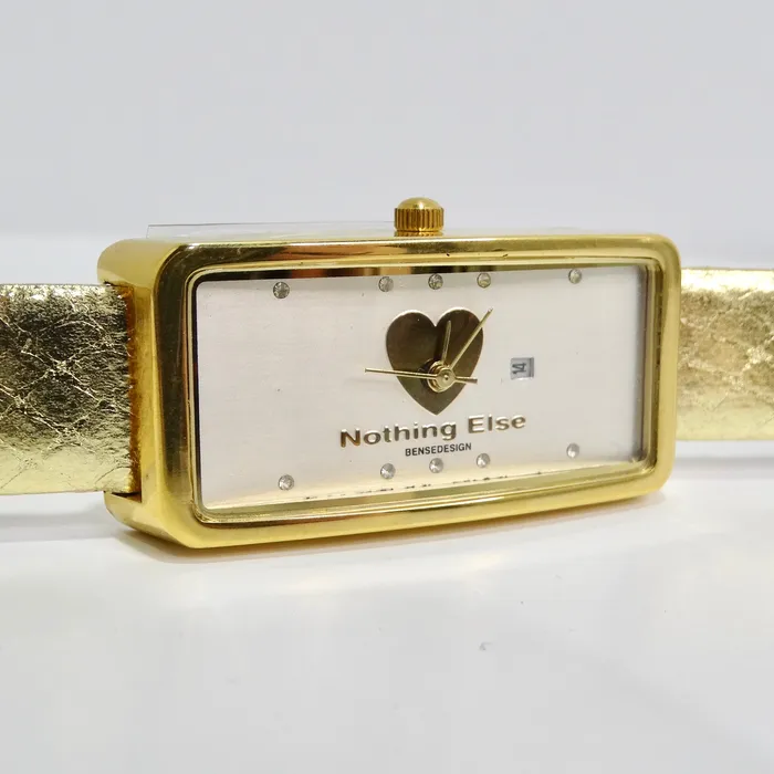 Rings Moschino 1980s Gold Tone Watch Vintage by Misty