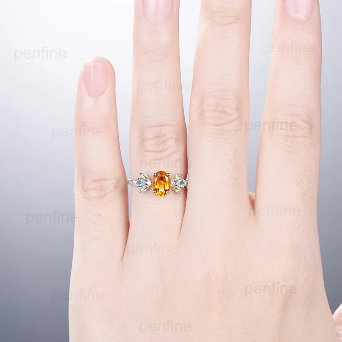 Rings Unique Oval Citrine Engagement Rings MultiStone Rings Marqusie Cut Peridot Wedding Ring Swiss Topaz Anniversary Ring Vintage Rose Gold Ring PENFINE Rings Unique Oval Citrine Engagement Rings MultiStone Rings Marqusie Cut Peridot Wedding Ring Swiss Topaz Anniversary Ring Vintage Rose Gold Ring PENFINE