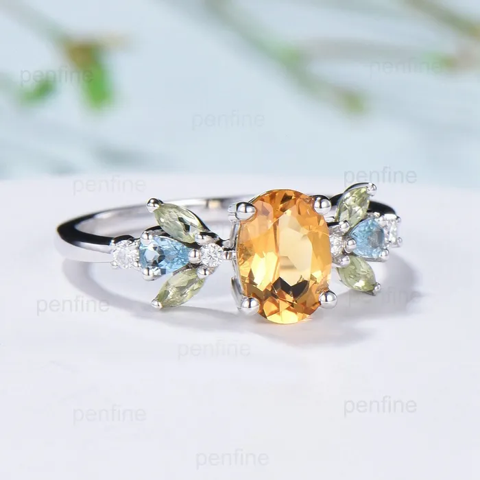 Rings Unique Oval Citrine Engagement Rings MultiStone Rings Marqusie Cut Peridot Wedding Ring Swiss Topaz Anniversary Ring Vintage Rose Gold Ring PENFINE Rings Unique Oval Citrine Engagement Rings MultiStone Rings Marqusie Cut Peridot Wedding Ring Swiss Topaz Anniversary Ring Vintage Rose Gold Ring PENFINE