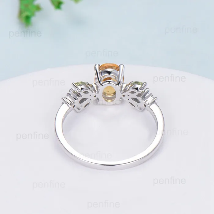 Rings Unique Oval Citrine Engagement Rings MultiStone Rings Marqusie Cut Peridot Wedding Ring Swiss Topaz Anniversary Ring Vintage Rose Gold Ring PENFINE Rings Unique Oval Citrine Engagement Rings MultiStone Rings Marqusie Cut Peridot Wedding Ring Swiss Topaz Anniversary Ring Vintage Rose Gold Ring PENFINE