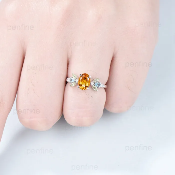 Rings Unique Oval Citrine Engagement Rings MultiStone Rings Marqusie Cut Peridot Wedding Ring Swiss Topaz Anniversary Ring Vintage Rose Gold Ring PENFINE Rings Unique Oval Citrine Engagement Rings MultiStone Rings Marqusie Cut Peridot Wedding Ring Swiss Topaz Anniversary Ring Vintage Rose Gold Ring PENFINE