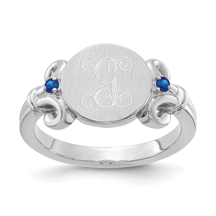 Rings WB Choice Jewelry 10K White Fancy Initial with Crystal Birthstones RingWBC10XNR84W Rings WB Choice Jewelry 10K White Fancy Initial with Crystal Birthstones RingWBC10XNR84W
