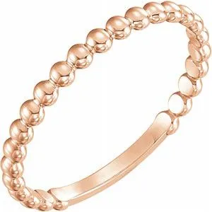 Rings WB Choice Jewelry 14K Rose 2 mm Stackable Bead Ring516081003PSTWBC Rings WB Choice Jewelry 14K Rose 2 mm Stackable Bead Ring516081003PSTWBC