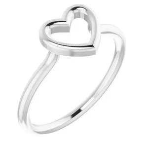 Rings WB Choice Jewelry 14K White Heart Ring51638101PSTWBC