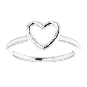 Rings WB Choice Jewelry 14K White Heart Ring51638101PSTWBC