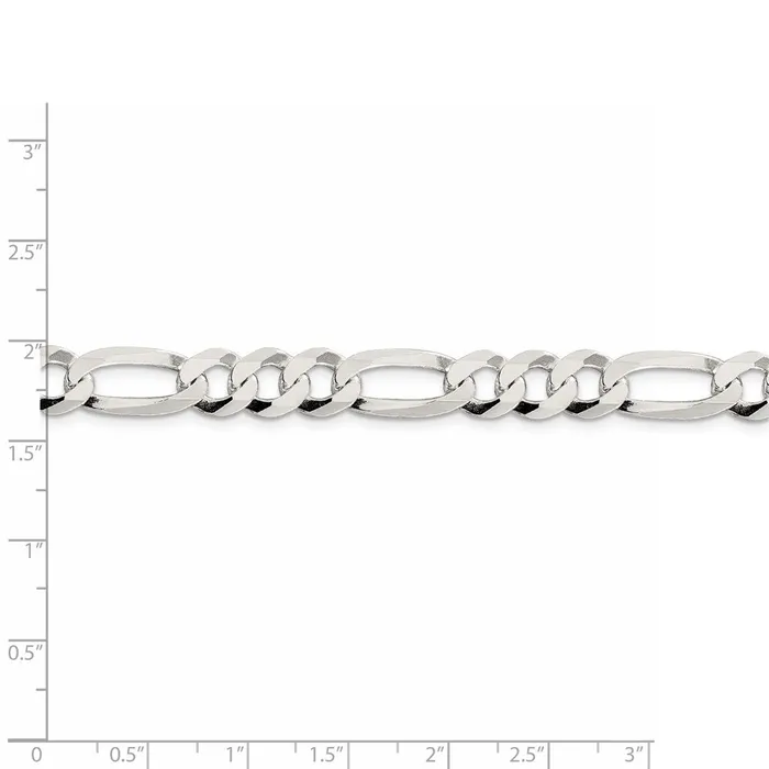 Sterling Silver 85mm Lightweight Flat Figaro ChainWBCQMB2209 WB Choice Jewelry Rings