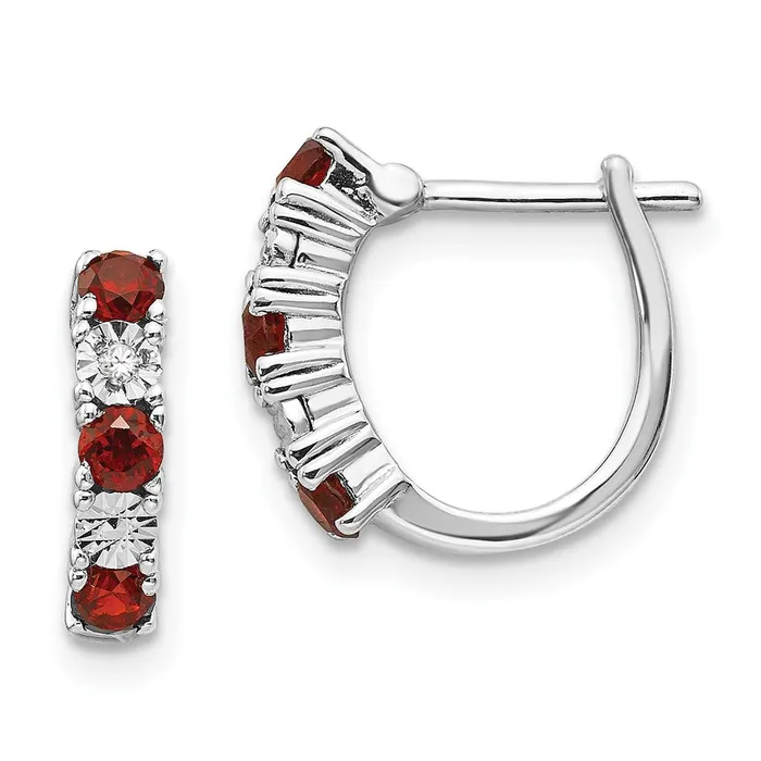 Sterling Silver Rhodiumplated Garnet Diamond EarringsWBCQE10209GA WB Choice Jewelry Earrings Sterling Silver Rhodiumplated Garnet Diamond EarringsWBCQE10209GA WB Choice Jewelry Earrings