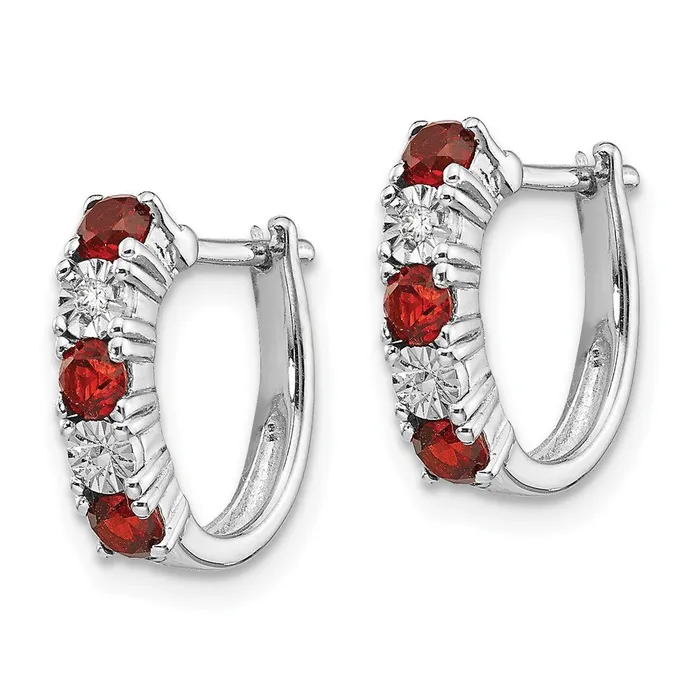 Sterling Silver Rhodiumplated Garnet Diamond EarringsWBCQE10209GA WB Choice Jewelry Earrings Sterling Silver Rhodiumplated Garnet Diamond EarringsWBCQE10209GA WB Choice Jewelry Earrings