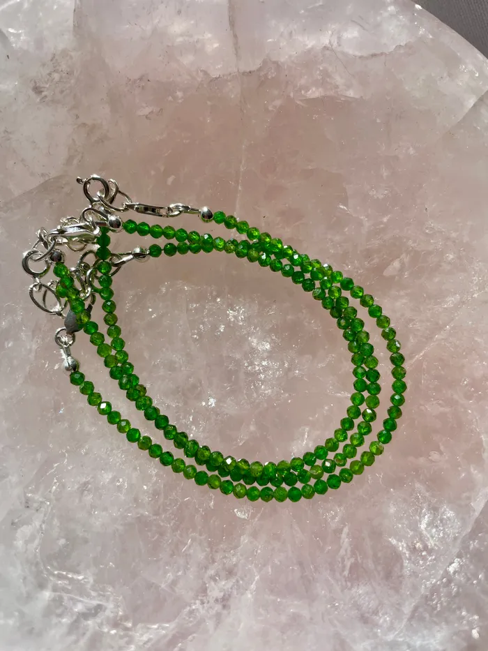 Sugar Studio Crystals Bracelets Chrome Diopside Bracelet in Sterling Silver