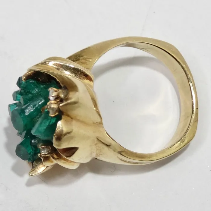 Vintage by Misty Rings Emerald Uncut Diamond Cocktail Ring
